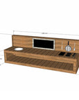 Thermory mud kitchen 2400mm wide with full back and 450mm bench height