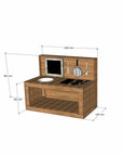 Thermory mud kitchen 1200mm wide with full back and 550mm bench height