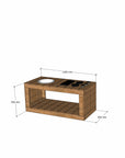 Thermory mud kitchen 1200mm wide and 550mm bench height