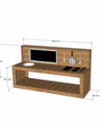 Thermory mud kitchen 1800mm wide with half back and 550mm bench height