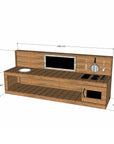 Thermory mud kitchen with oven 2400mm wide with full back and 550mm bench height