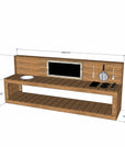 Thermory mud kitchen 2400mm wide with half back and 550mm bench height