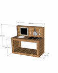 Thermory mud kitchen 1200mm wide with half back and 650mm bench height