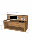 Thermory mud kitchen 1800mm wide with full back and 650mm bench height