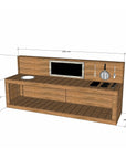 Thermory mud kitchen 2400mm wide with full back and 650mm bench height