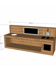 Thermory mud kitchen with oven 2400mm wide with full back and 650mm bench height