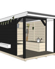 Wooden Outdoor Potting Shed Extended Verandah Roof Bench Seat Storage Boxes