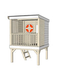 Castle and Cubby Raised Platform Shelter Trapdoor Ladder Handrail Commercial