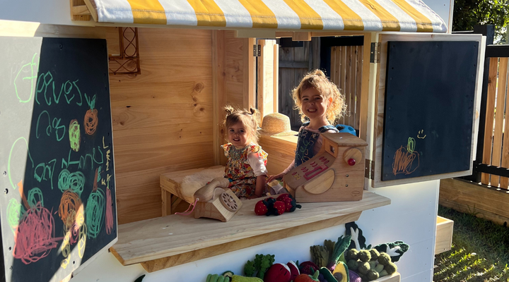 A Wooden Cubby House - A gift from the Grandparents to 2 special little girls. 
