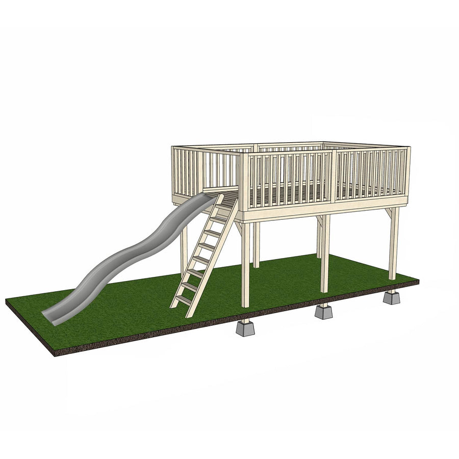 Raised platform 2400 x 3600mm size with slide