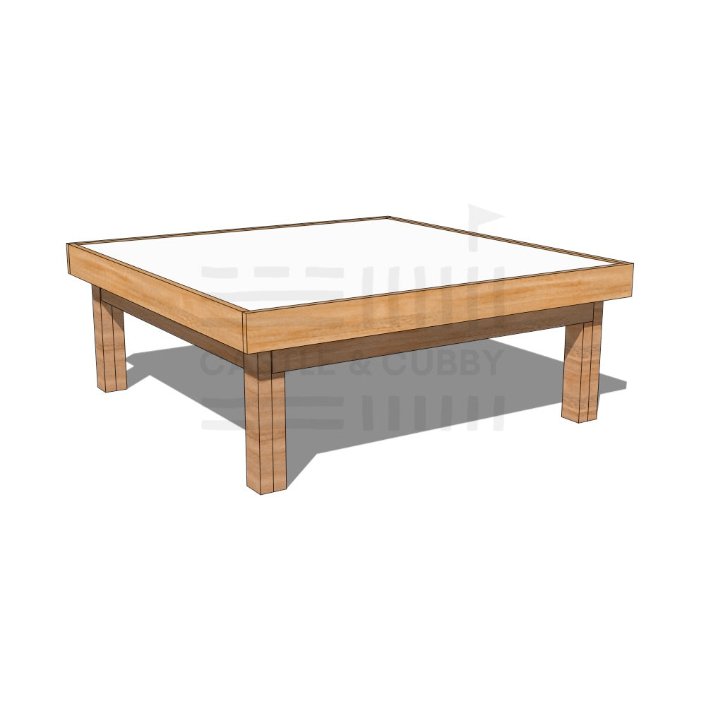 Hardwood arts and craft table 1200 x 1200mm and 450mm height