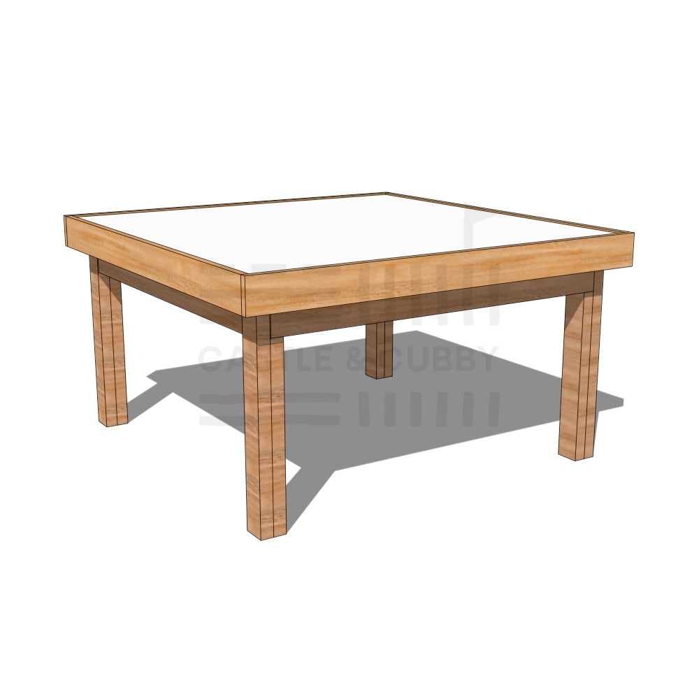 Hardwood arts and craft table 1200 x 1200mm and 650mm height