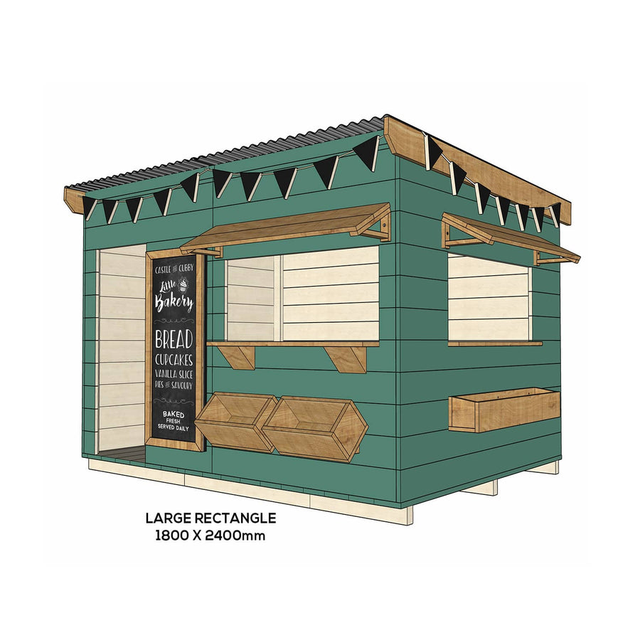 Painted wooden bakery themed cubby large rectangle size