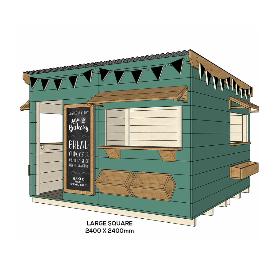 Painted wooden bakery themed cubby large square size