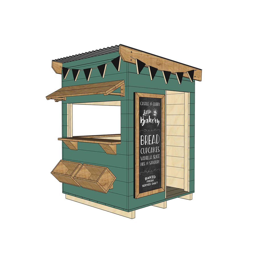 Painted wooden bakery themed cubby little square size