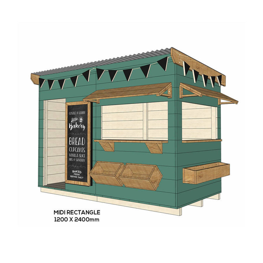 Painted wooden bakery themed cubby midi rectangle size