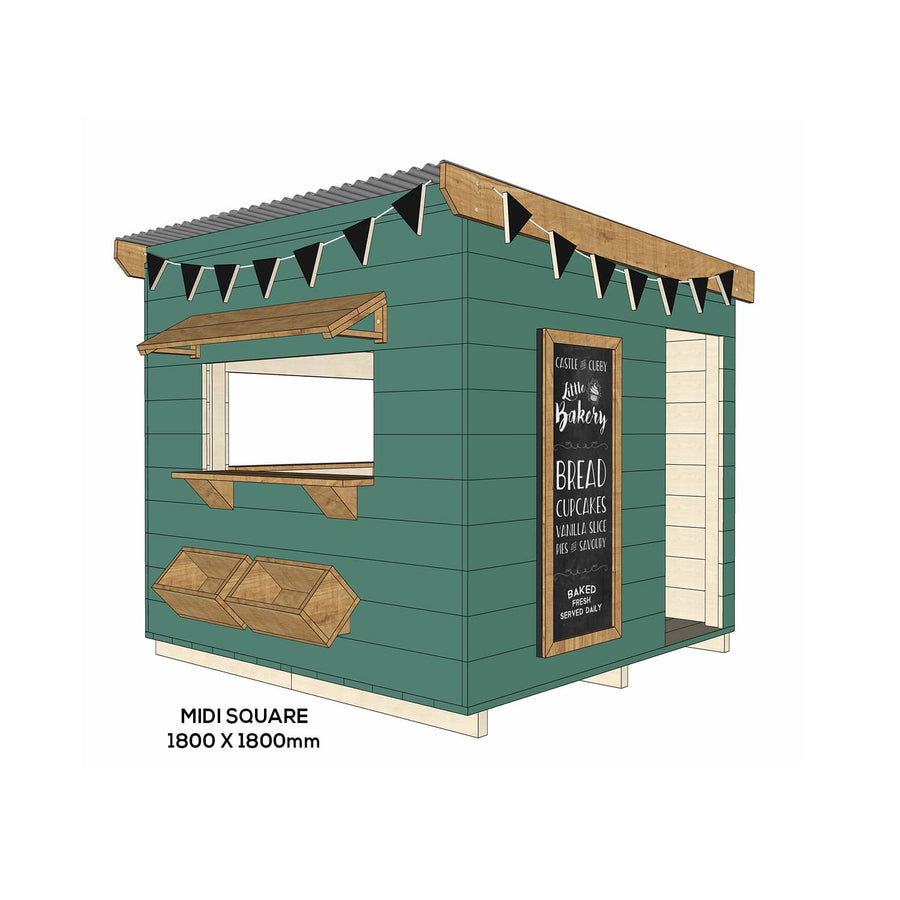 Painted wooden bakery themed cubby midi square size