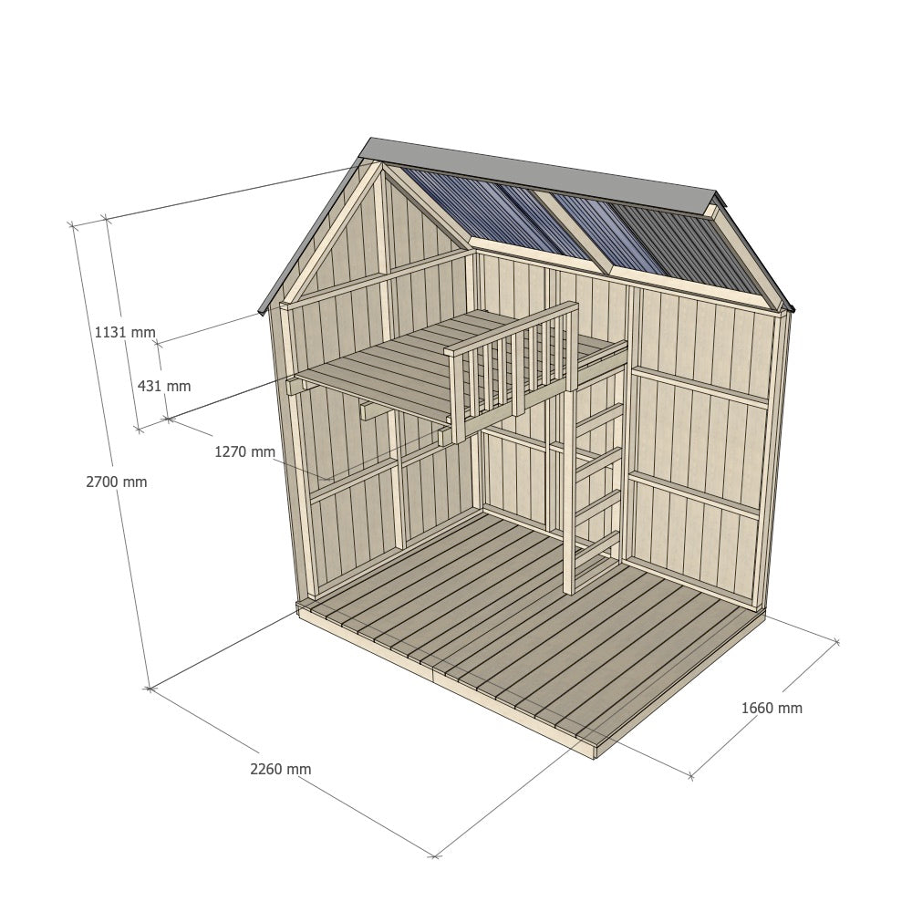 Barn with Mezzanine Cubby House - Resi