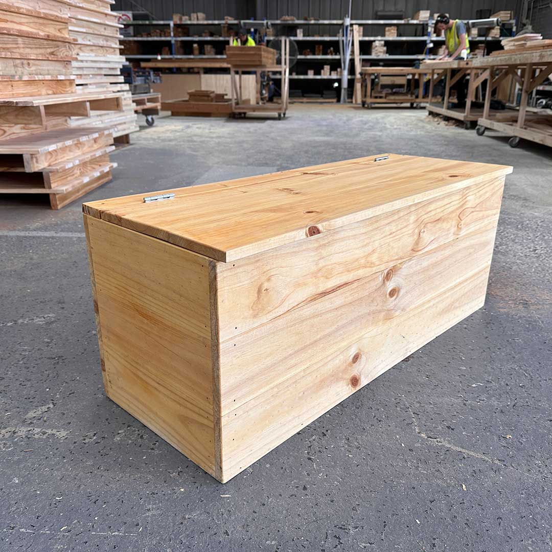 Timber Bench Seat Storage Box - Made in Australia by Castle &amp; Cubby.