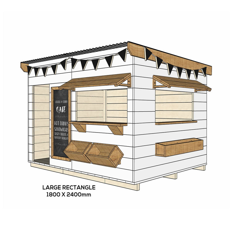 Painted wooden cafe themed cubby large rectangle size