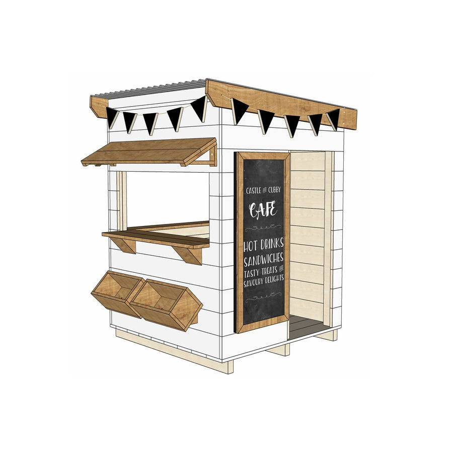 Painted wooden cafe themed cubby little square size
