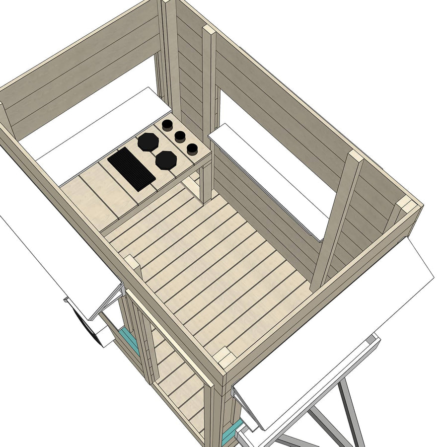 Internal View of Caravan Painted