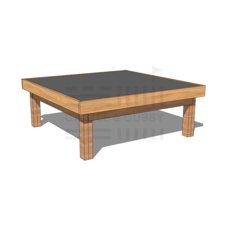 Hardwood chalkboard drawing table 1200 x 1200mm and 450mm height