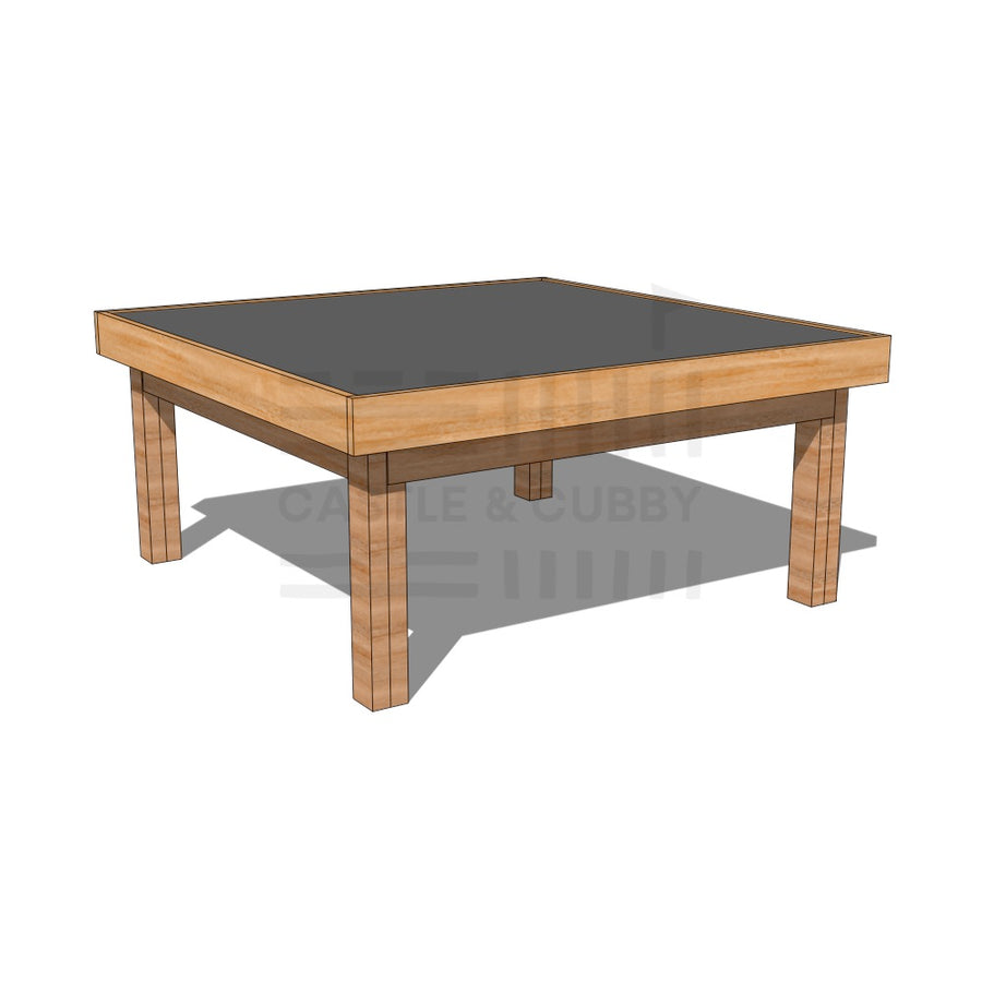Hardwood chalkboard drawing table 1200 x 1200mm and 550mm height