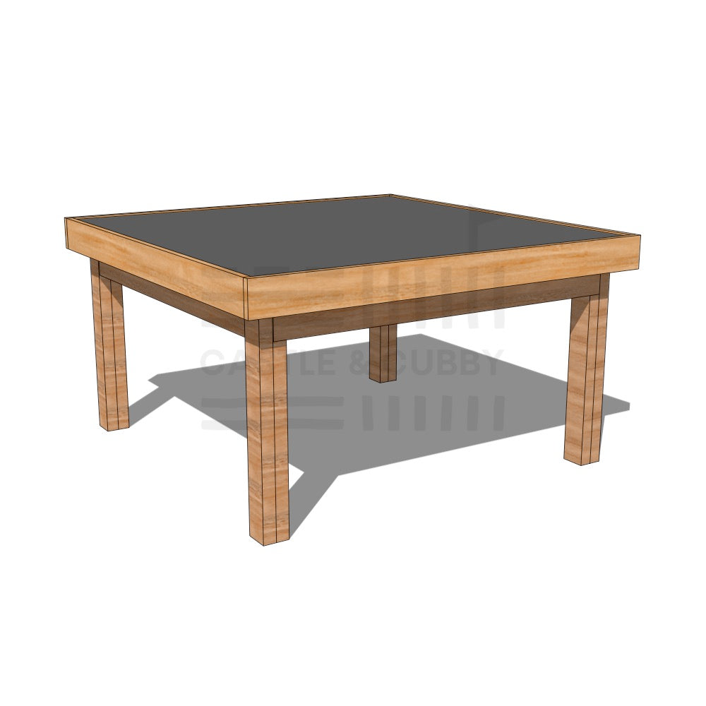 Hardwood chalkboard drawing table 1200 x 1200mm and 650mm height