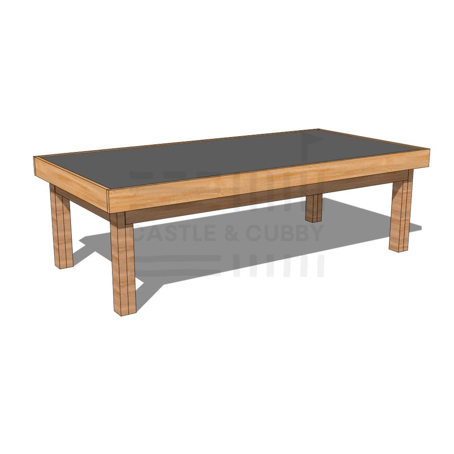 Hardwood chalkboard drawing table 1800 x 900mm and 550mm height