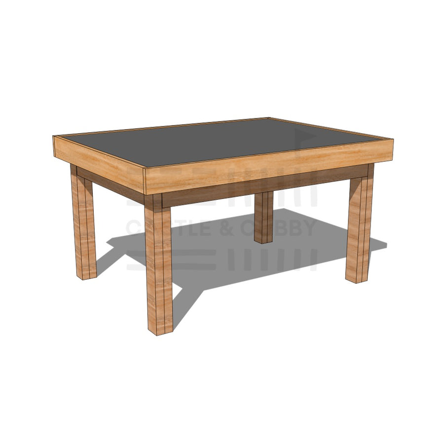 Hardwood chalkboard drawing table 900 x 1200mm and 650mm height