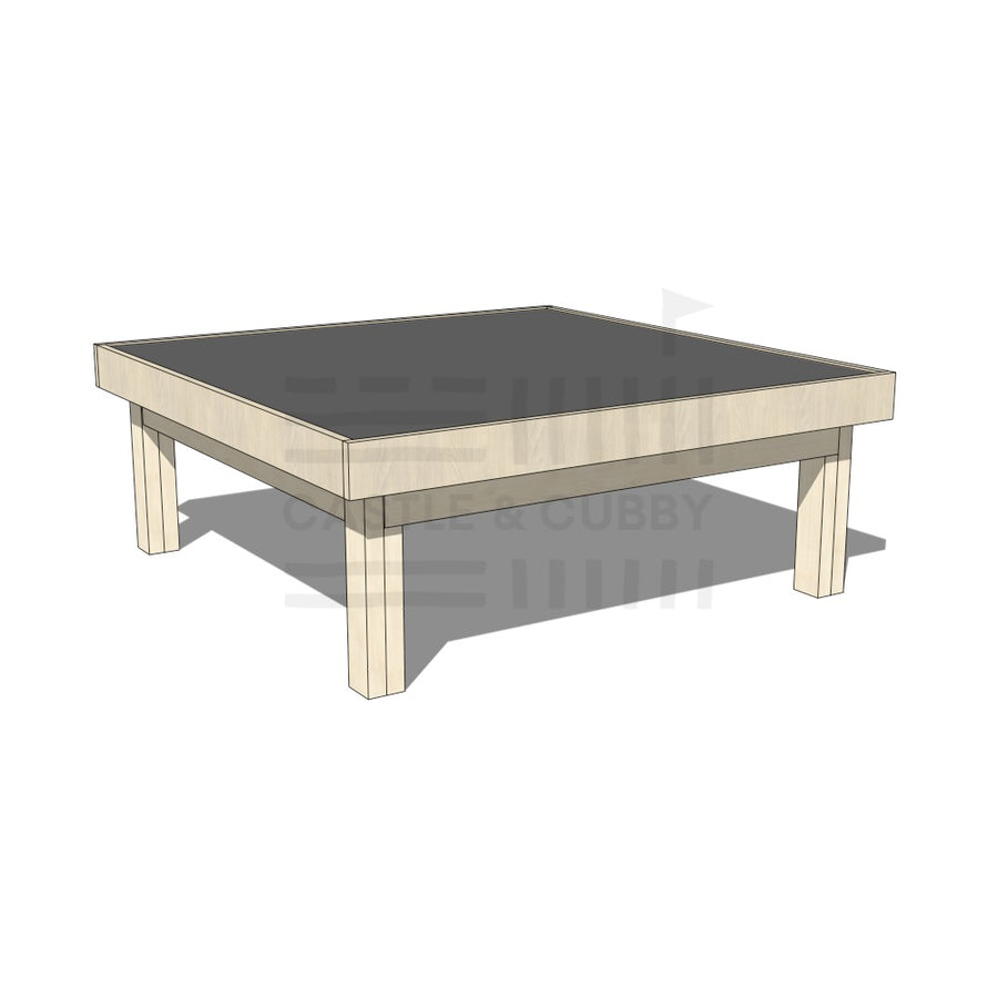 Pine chalkboard drawing table 1200 x 1200mm and 450mm height
