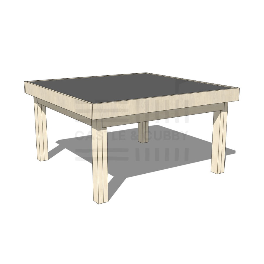 Pine chalkboard drawing table 1200 x 1200mm and 650mm height