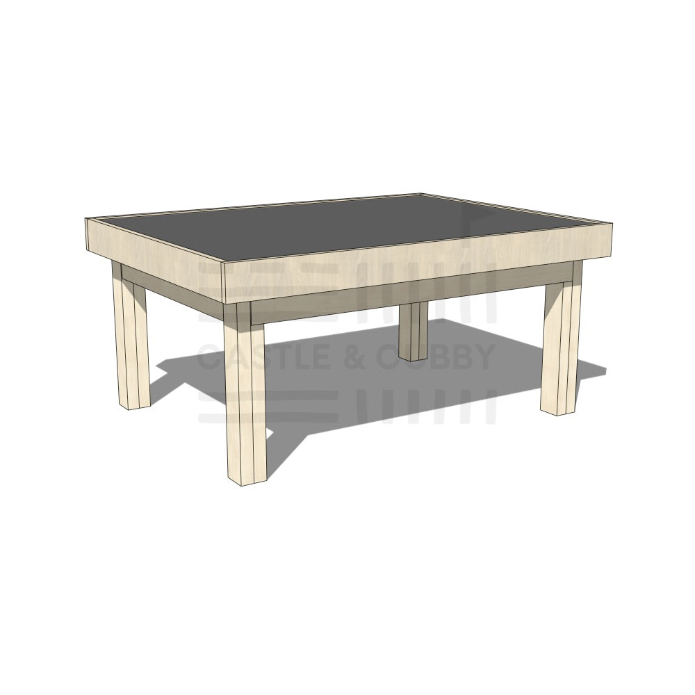 Pine chalkboard drawing table 900 x 1200mm and 550mm height