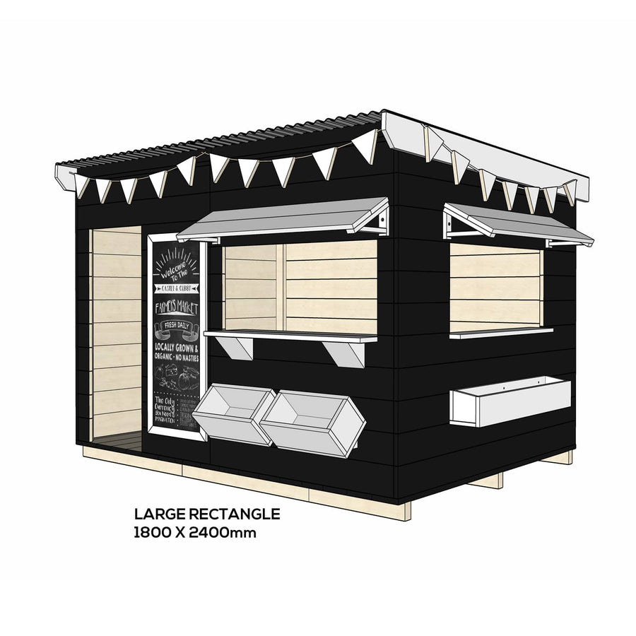 Painted wooden farmers market themed cubby large rectangle size