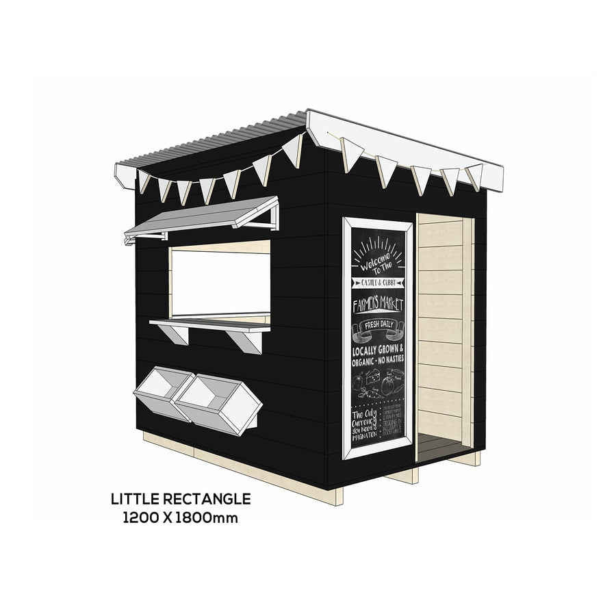 Painted wooden farmers market themed cubby little rectangle size