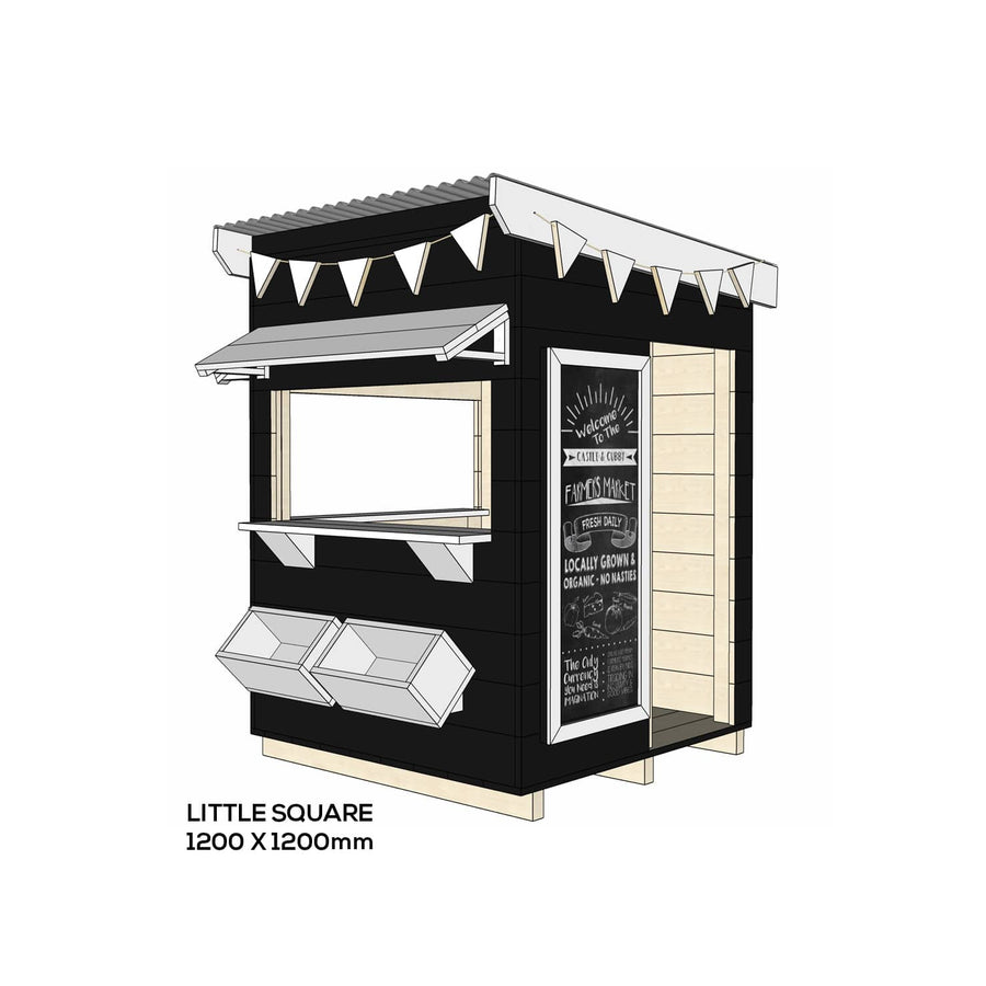 Painted wooden farmers market themed cubby little square size