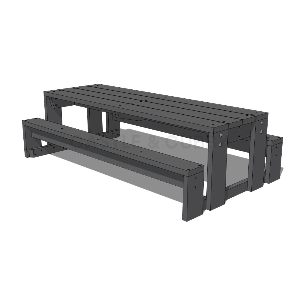 CAD image of painted timber outdoor table for educational settings