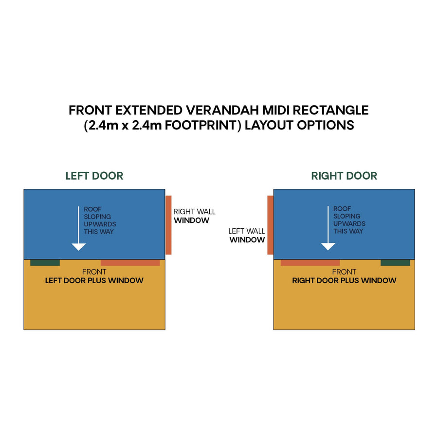 Layout diagram for midi rectangle front verandah