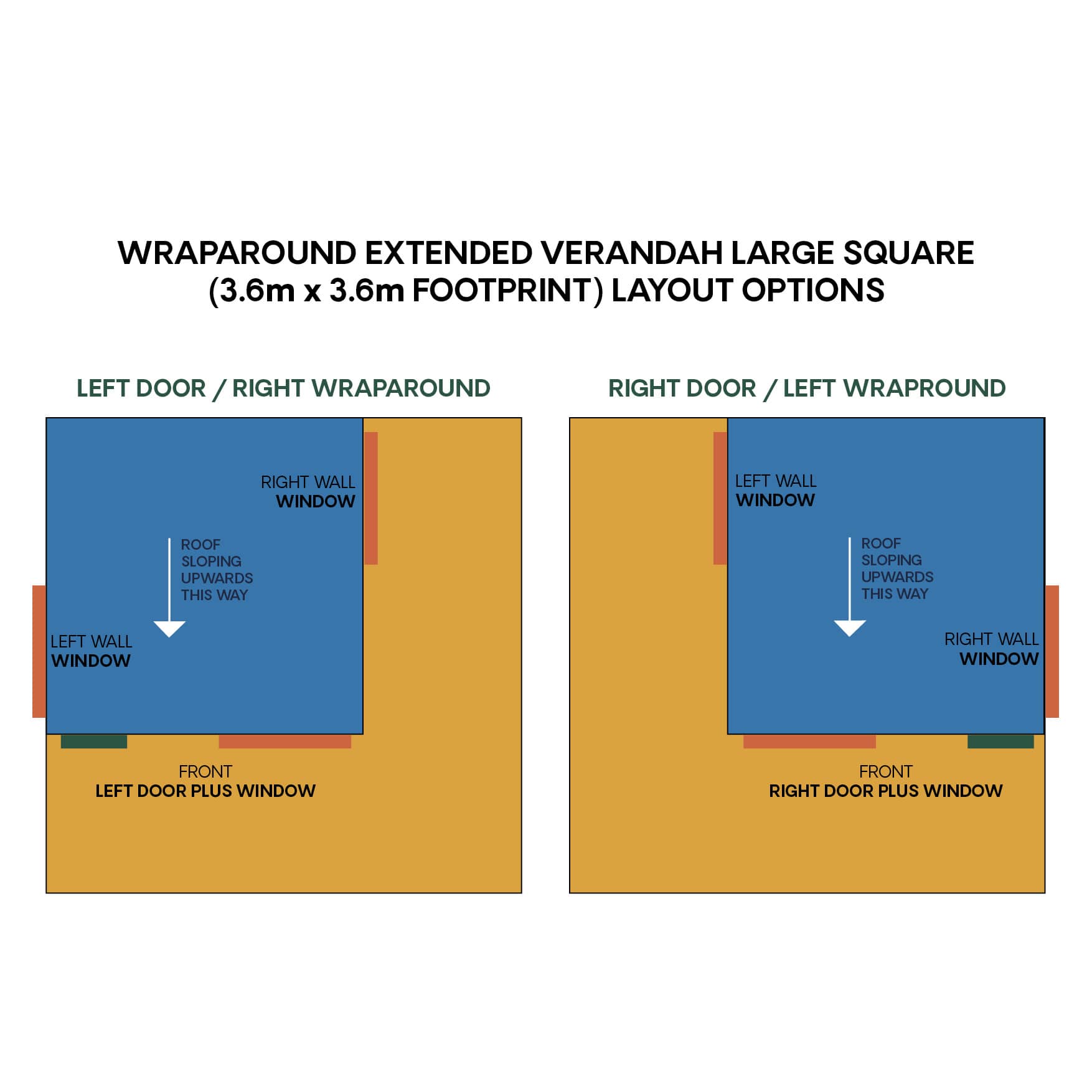 Layout diagram for large square wraparound verandah
