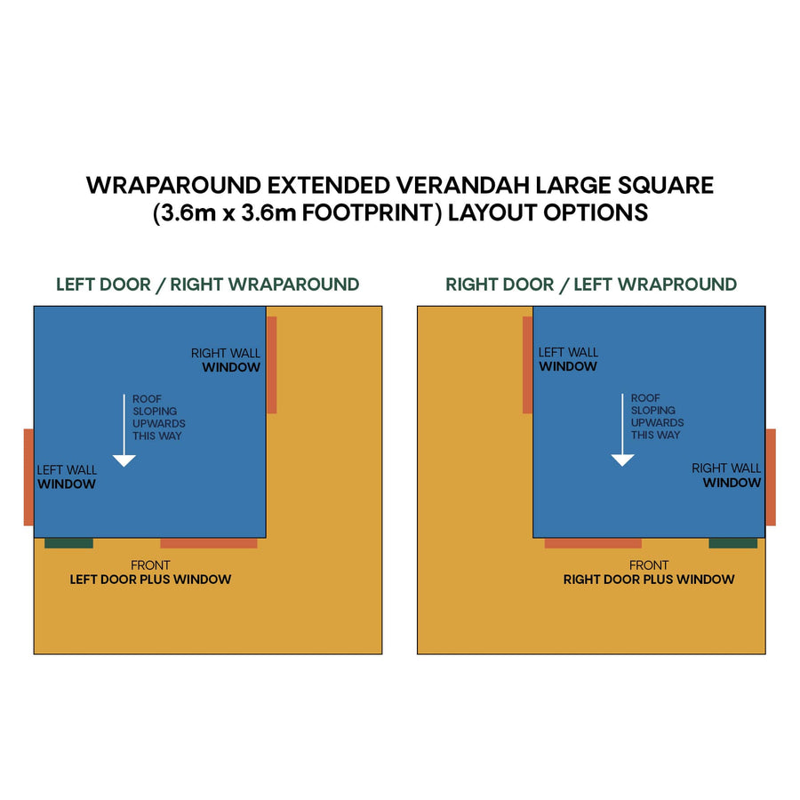 Layout diagram for large square wraparound verandah