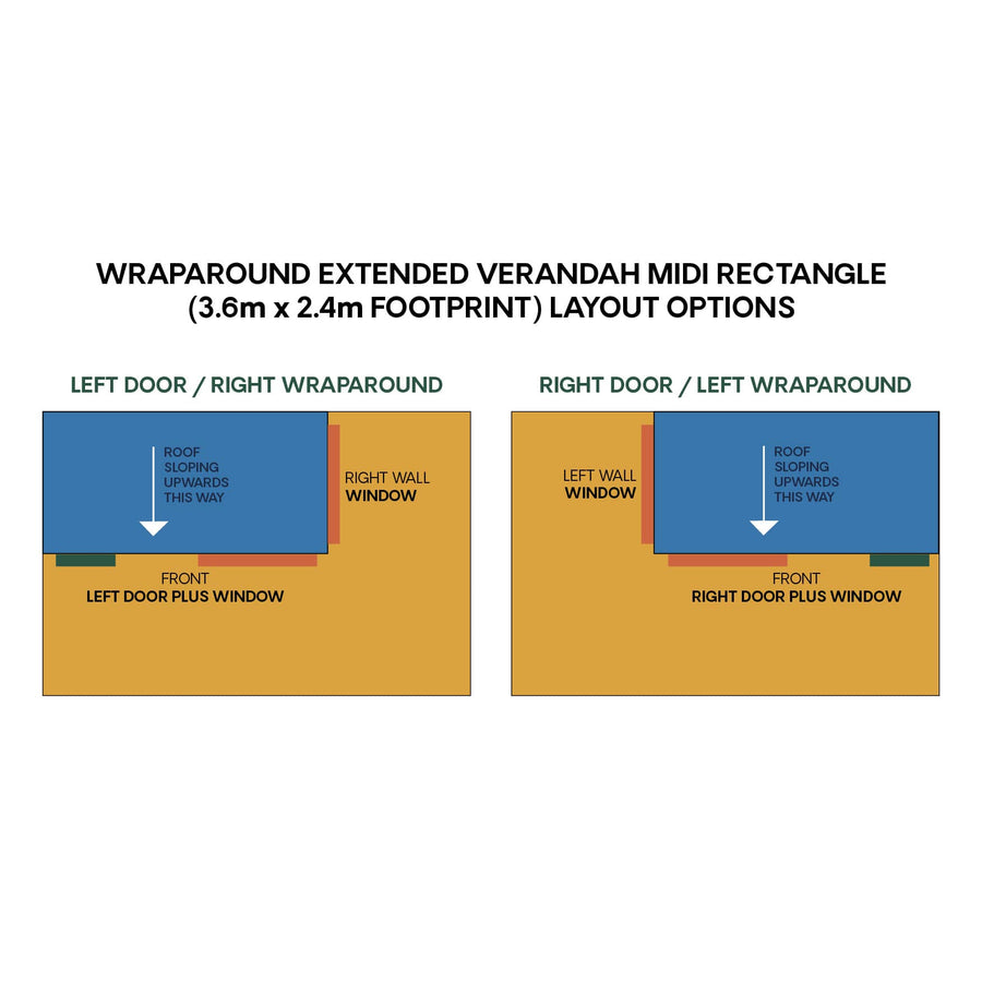Layout diagram for midi rectangle wraparound verandah