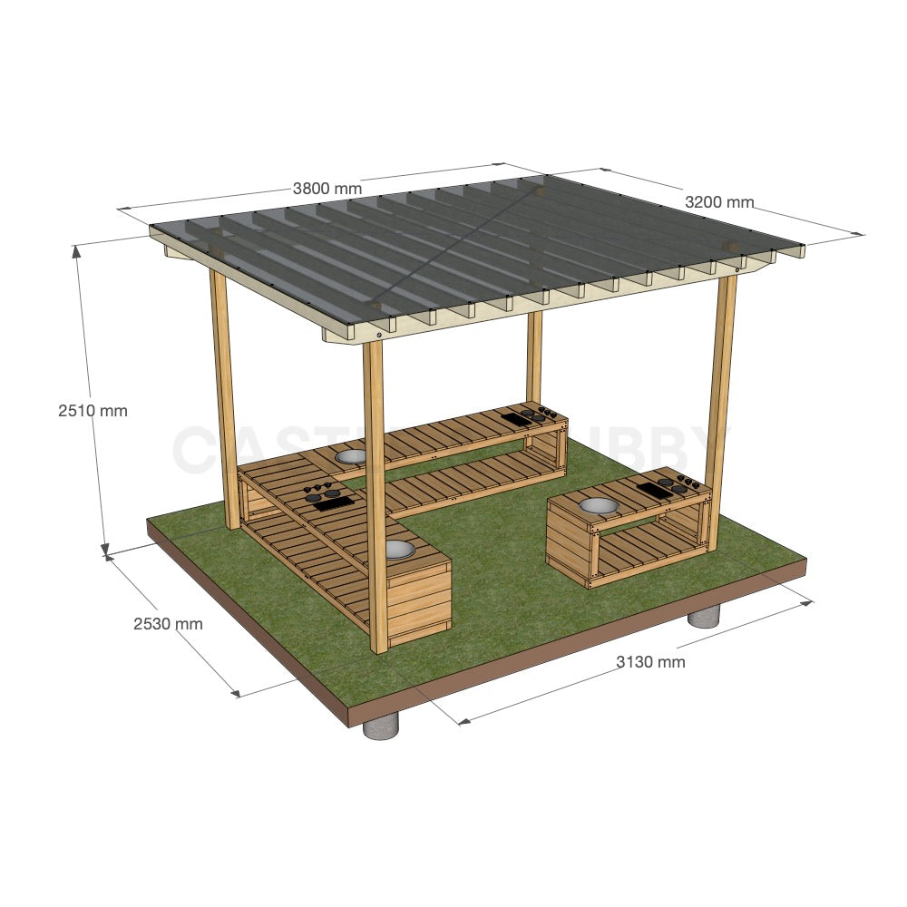 Mud Kitchen Shade Shelter - UV Canopy