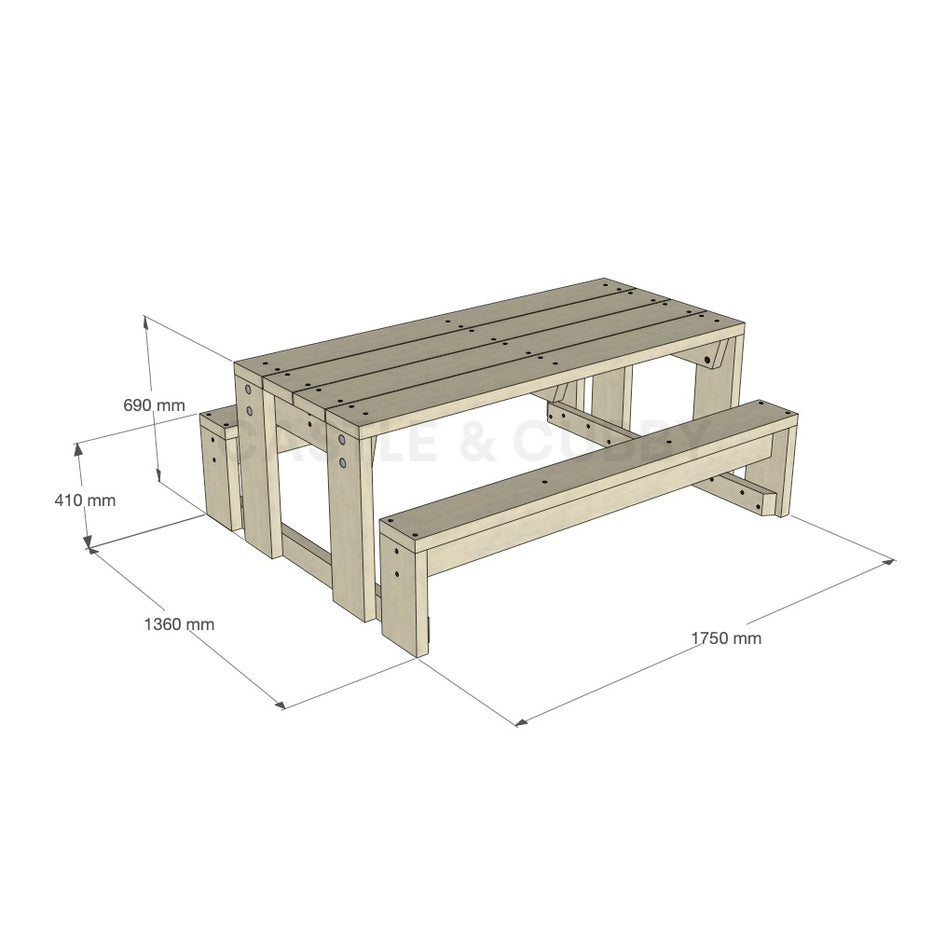 Timber Outdoor Table and Bench Seats | Australia-Wide Delivery – Castle ...