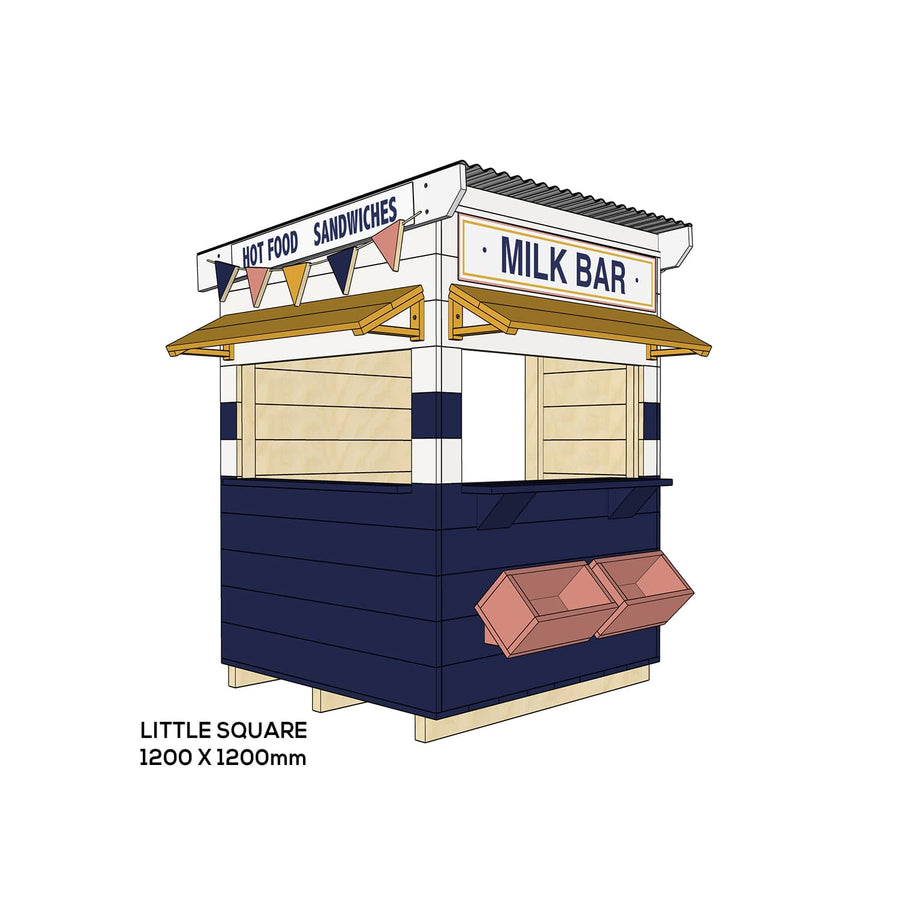 Painted timber milk bar village cubby house little square size