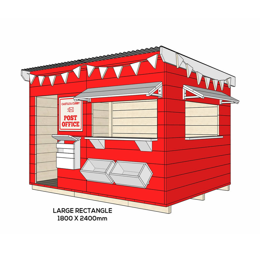 Painted wooden post office themed cubby large rectangle size