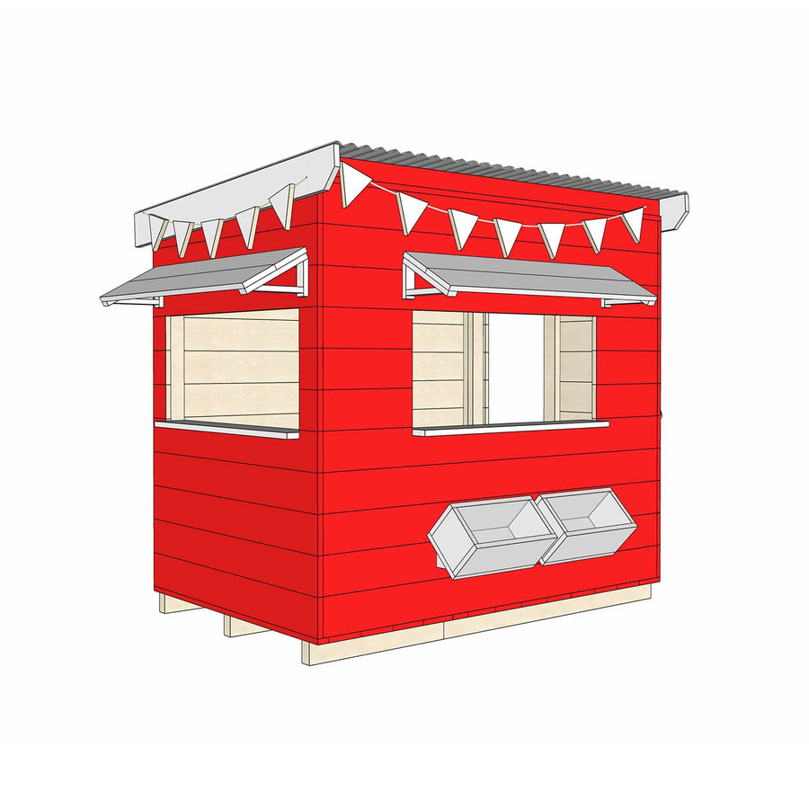 Painted timber post office village cubby house little rectangle size