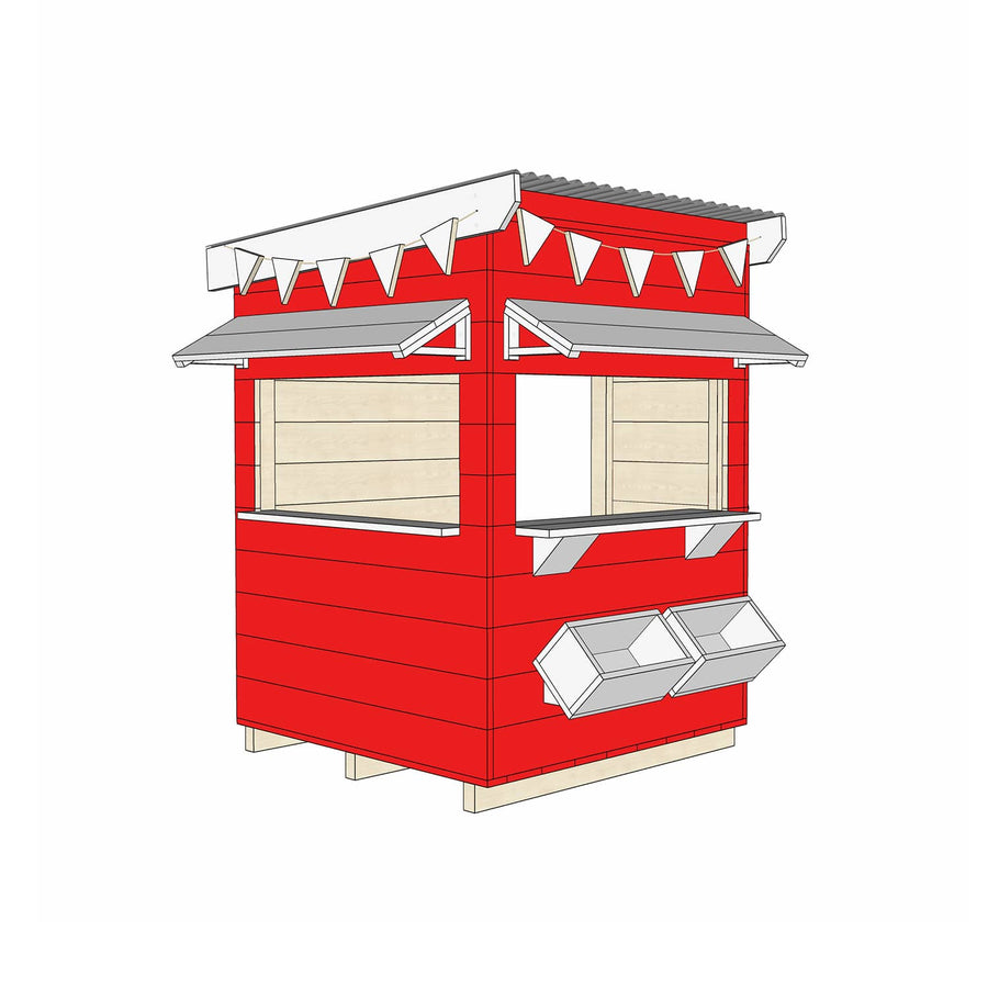 Painted timber post office village cubby house little square size
