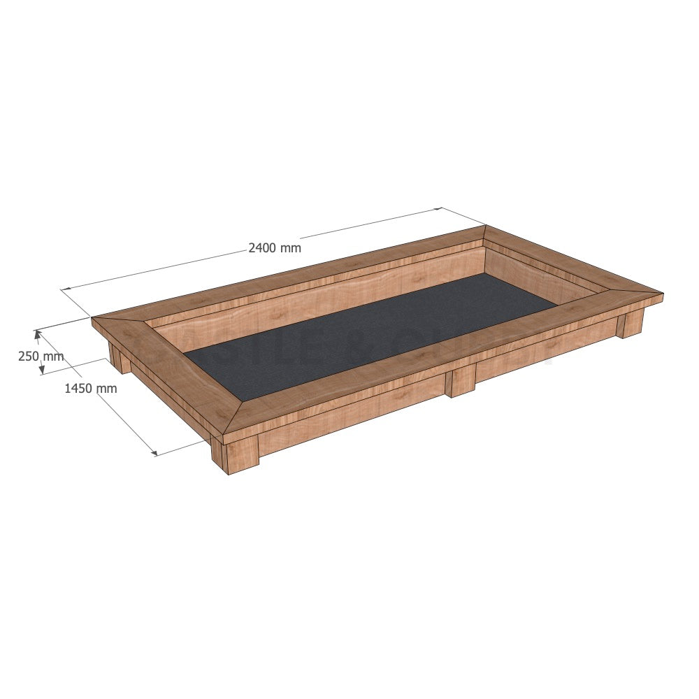 Wooden Raised Garden Bed Kit - 1450 x 2400 mm - 250 mm high