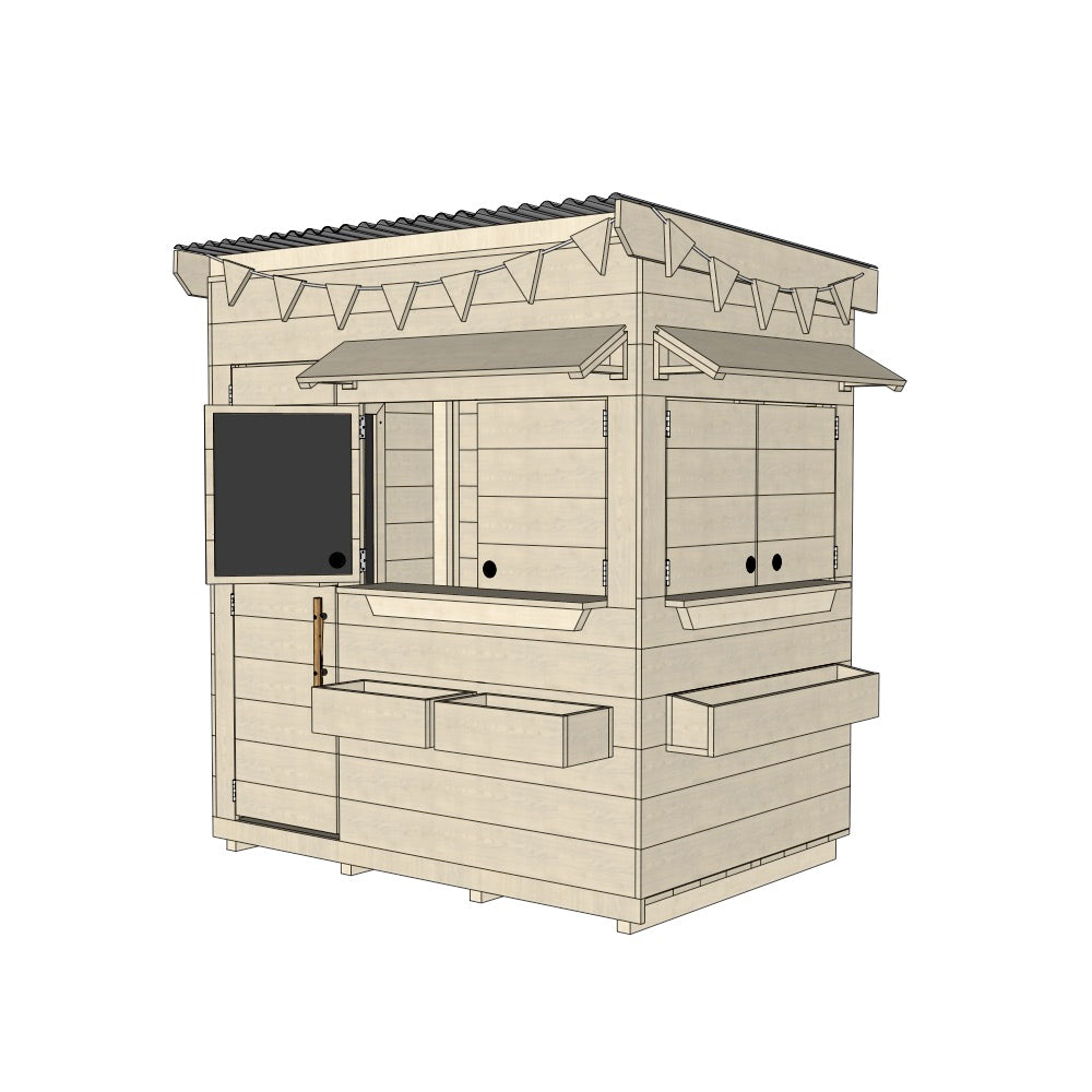 Signature Style: Flat Roof Wooden Cubby House